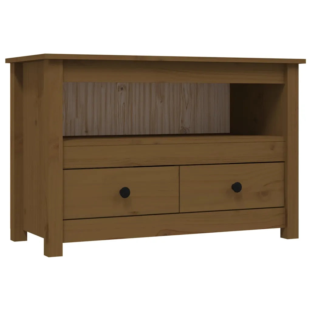 Mobile Porta TV-Mobile per TV-Credenza TV ambra 79x35x52 cm in Legno Massello di Pino