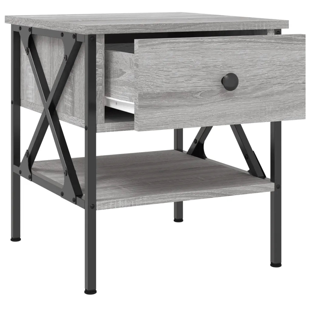 Set di 2 Comodini | Armadio da Notte | Mobiletto da notte Grigio Sonoma 40x42x45 cm in Legno Multistrato