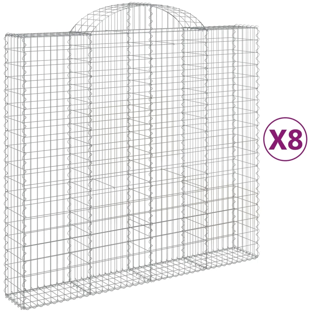 Cesti Gabbioni ad Arco 8 pz 200x50x180/200 cm Ferro Zincato 3146410
