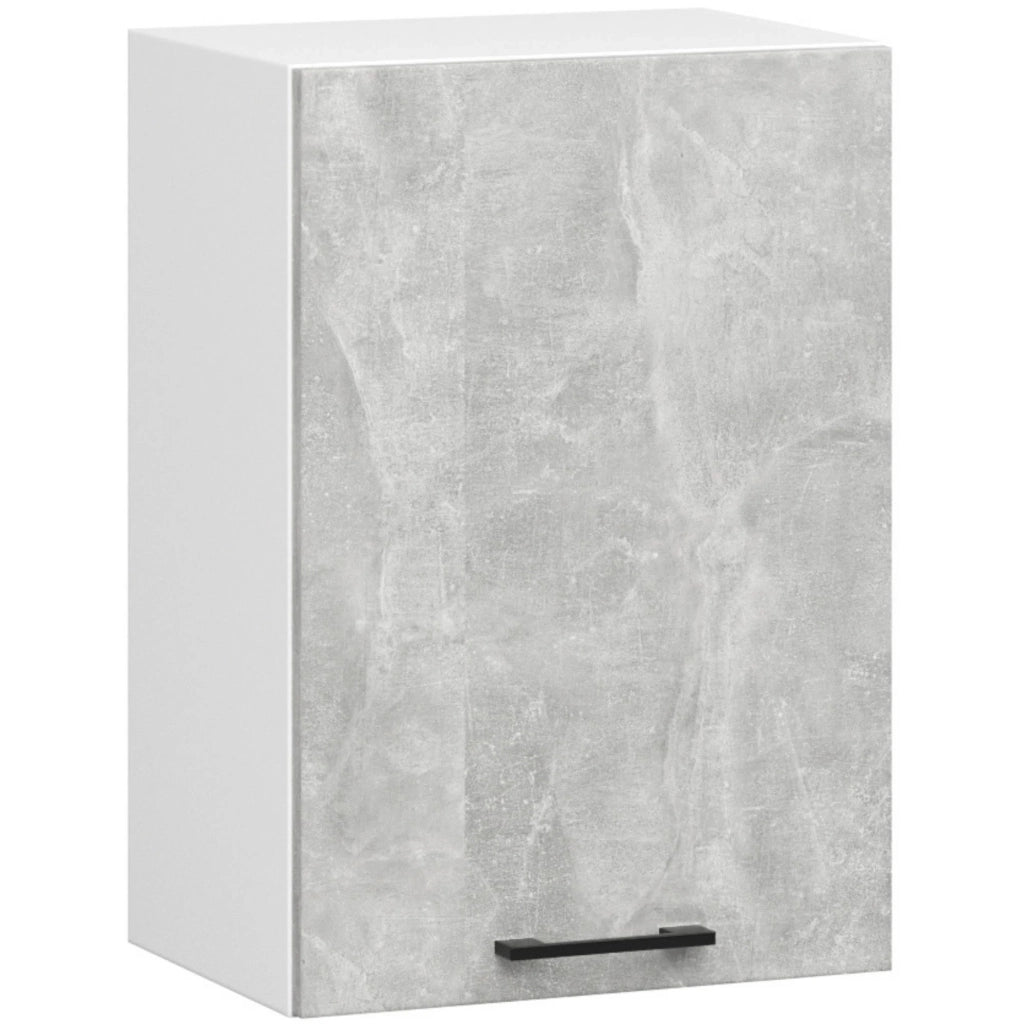 Mobile da cucina pensile sistema AKORD OLIWIA Bianco 50 cm 1 anta inserto frontale Cemento 50x30x58 cm