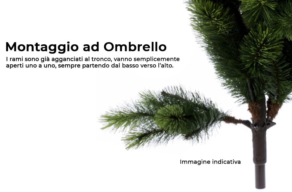 Albero di Natale Artificiale 240 cm 75 Rami Vanzetti Pino del Gargano Verde