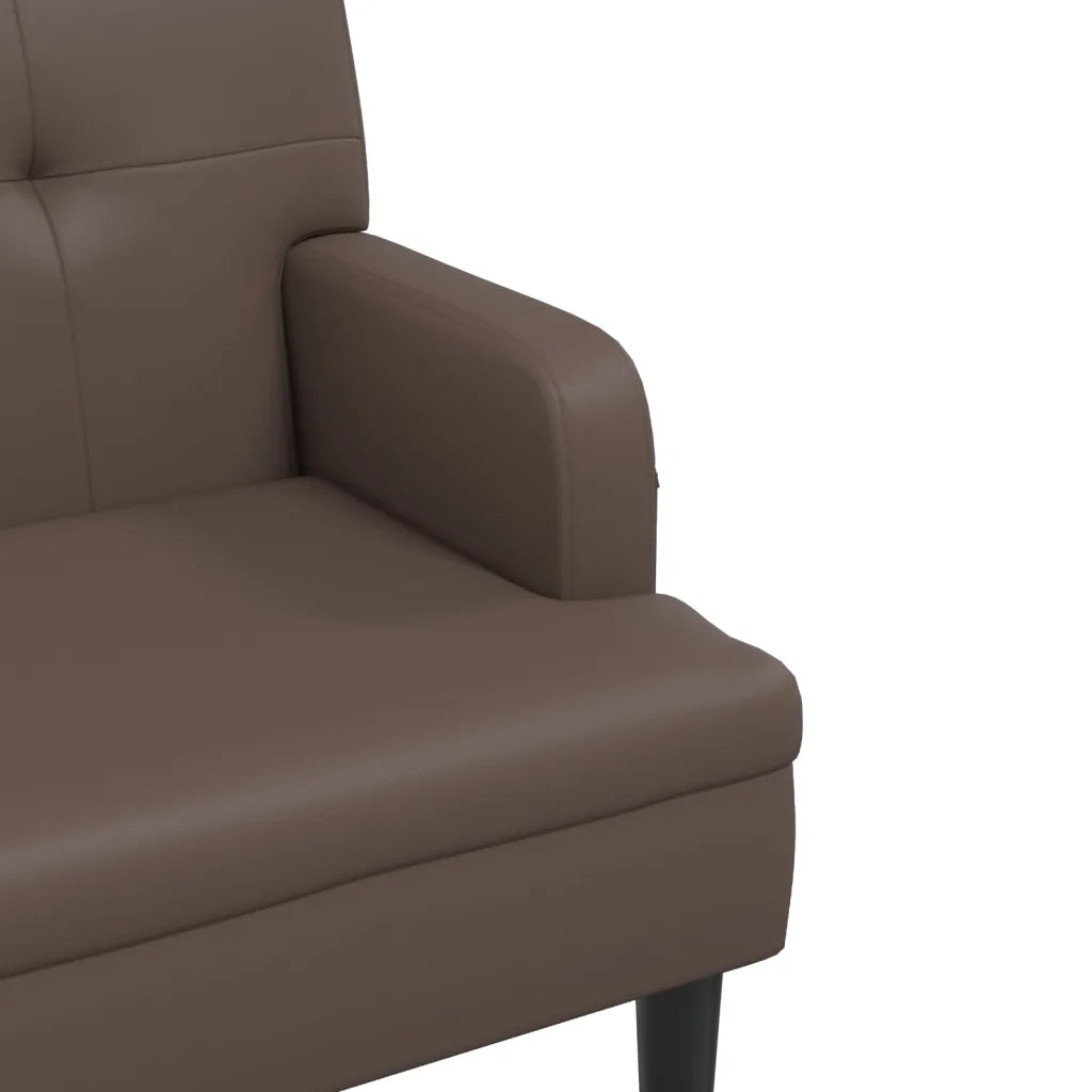 Panca con Schienale-Divano Sedia Marrone 112x65,5x75 cm in Similpelle