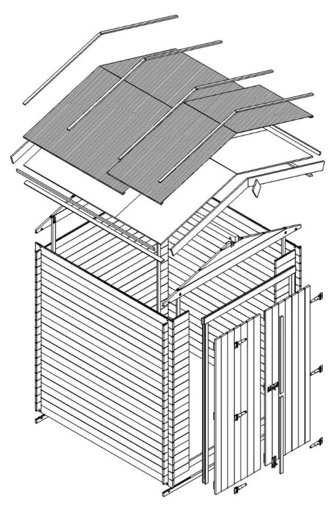 Casetta da Giardino in Legno 1,98 m² TIMBELA M367C1
