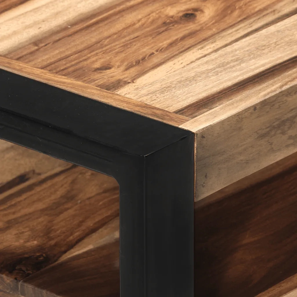 Mobile Porta TV 120x35x45 cm Legno Massello con Finitura Ambra 321551