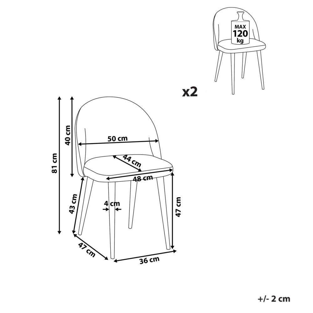 Set di 2 sedie da pranzo in tessuto di velluto grigio moderno design retrò gambe oblique nere