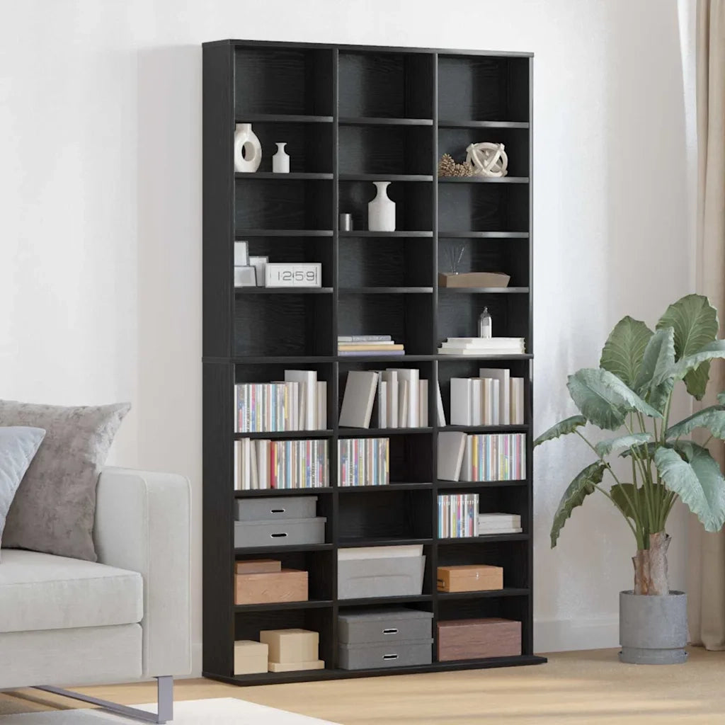 Mobile per CD Rovere Nero 101 x 23 x 177,5 cm Legno multistrato CFW5809123
