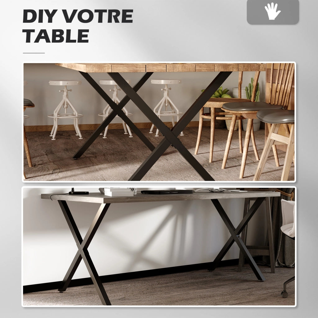 Piedi di tavolo a croce ¨C Minimal ¨C 70x72 cm, nero, design industriale