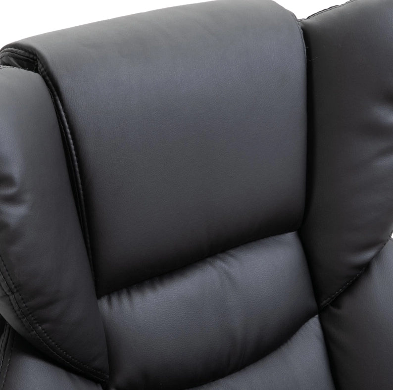 Poltrona relax massaggiante con poggiapiedi nera