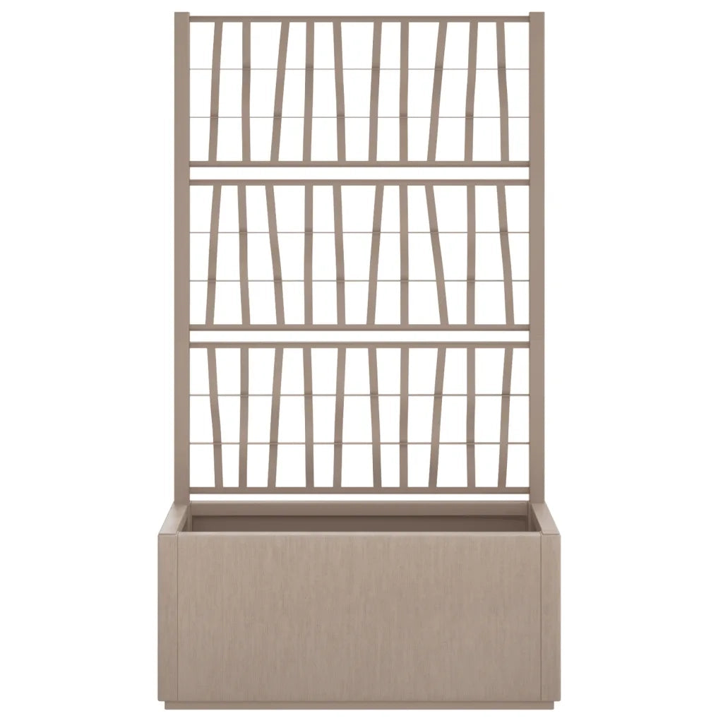 Fioriera | Cassetta per fiori | Vaso Giardino con Traliccio Marrone Chiaro 80x36x140 cm PP