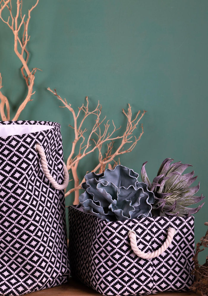 Set 2 Contenitori Tessuto 44x28H cm