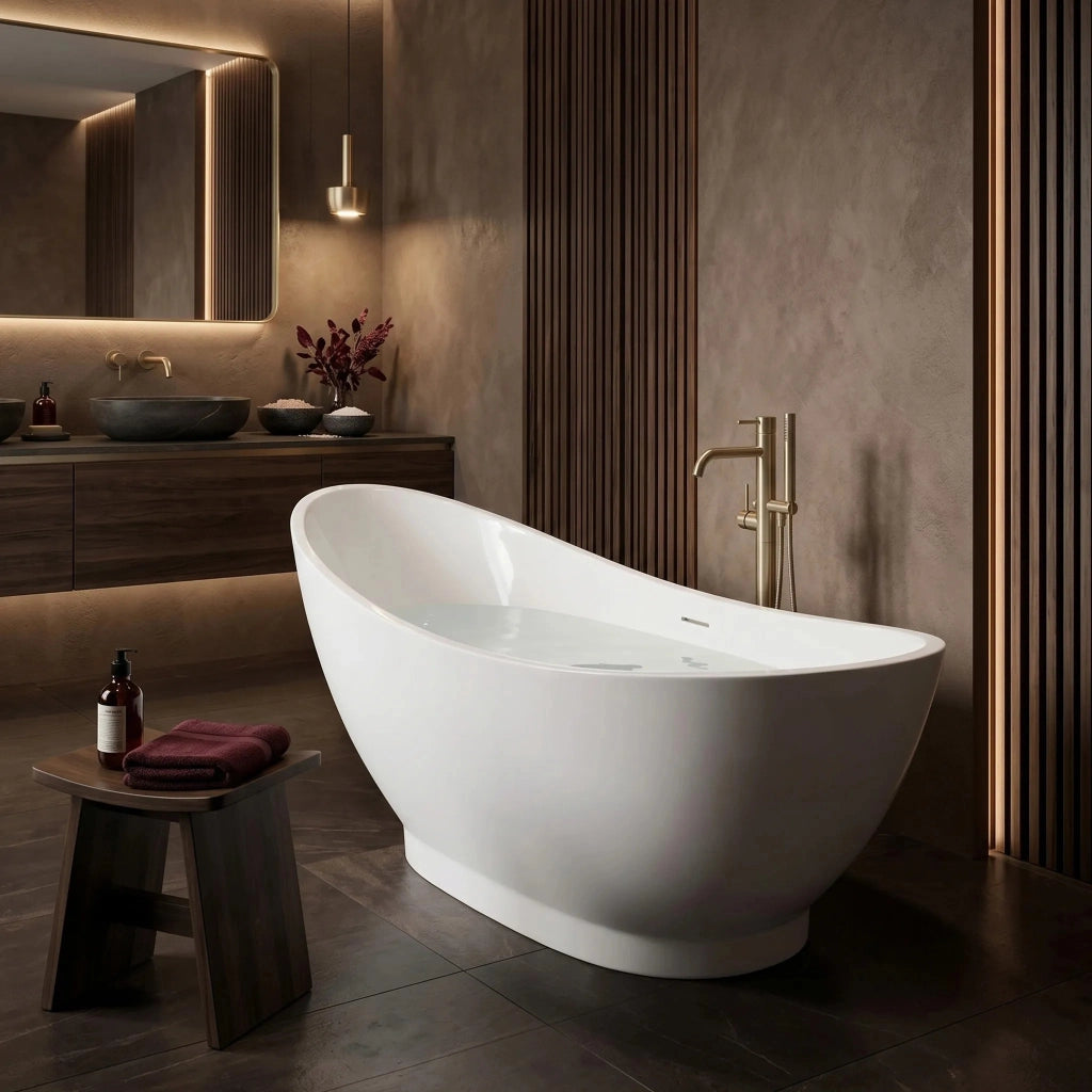 Vasca Da Bagno Freestanding Rea Sorento 180 Copritappo bianco