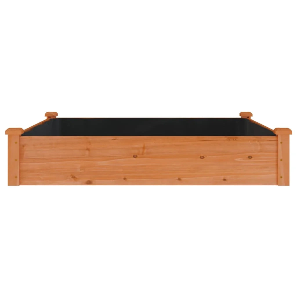 Fioriera rialzata per piante fiori patio giardino rivestimento 120 x 120 x 25 cm legno massello di abete marrone 02_0039832