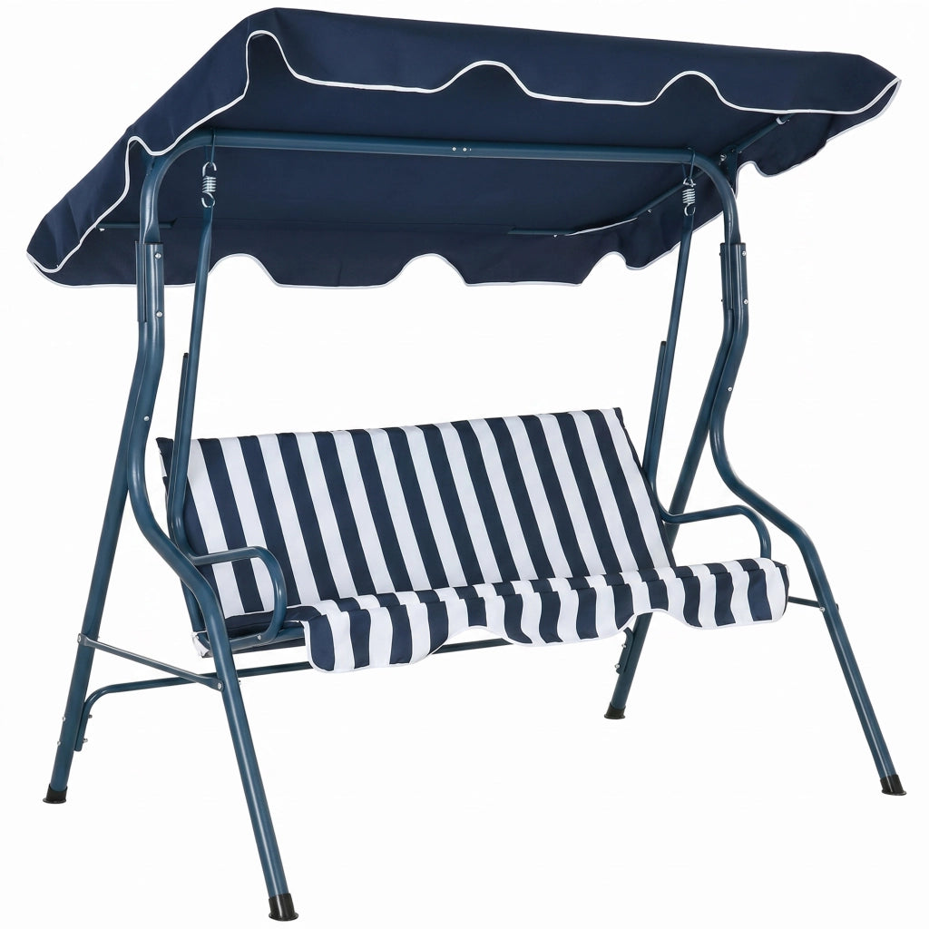 Dondolo da Esterno con Tettoia Regolabile ¨C zephmum ¨C Grigio 170x110x153 cm