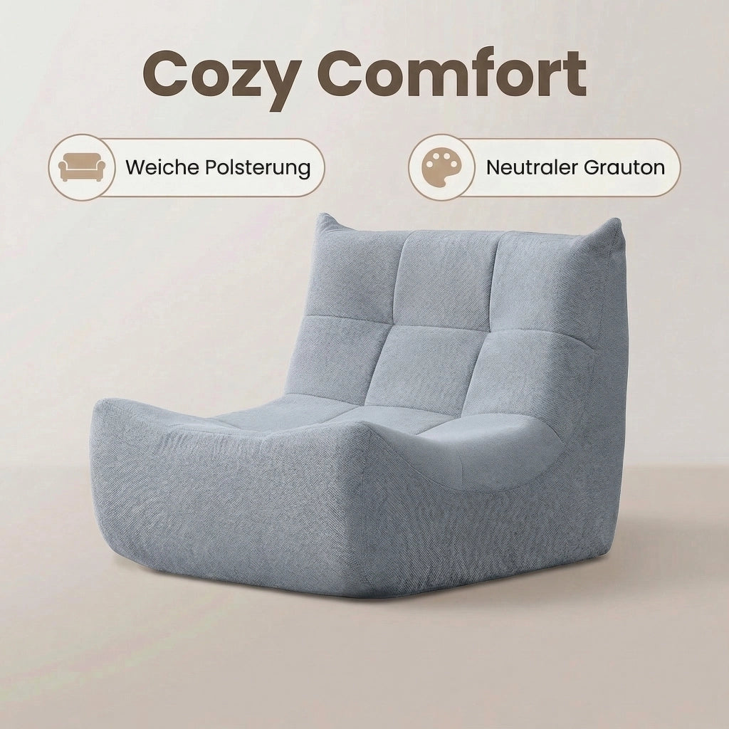 Divano 1 Posto Bubble Sofa ¨C MINIMAL ¨C Tessuto Grigio, Memory Foam