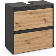 Mobile sottolavabo per bagno Majest, Antracite/Artisan, 60.1 x 62 cm con 2 cassetti