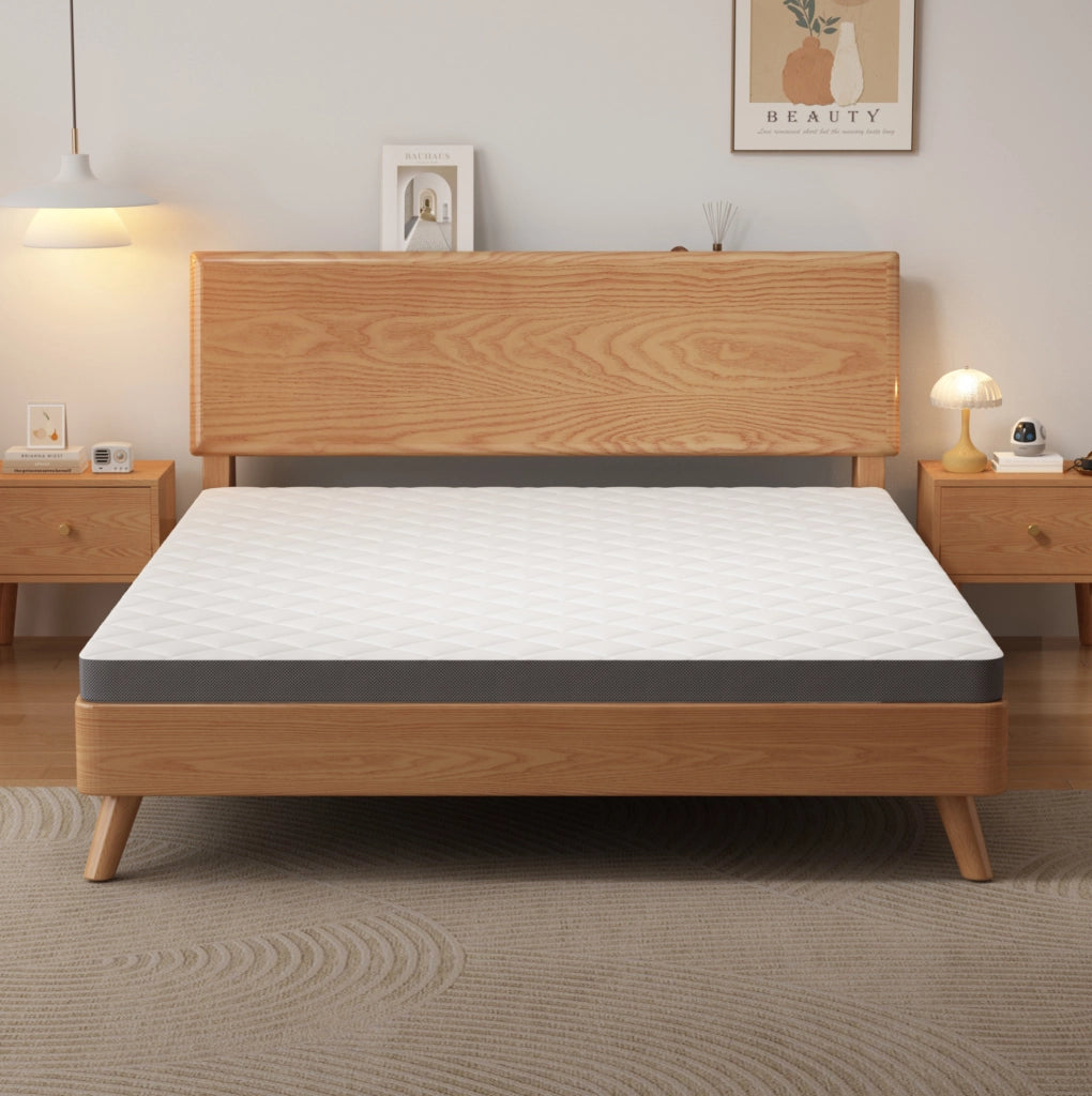 Materasso in schiuma H3 a 7 zone con sigillo OEKO-TEX; bianco e grigio