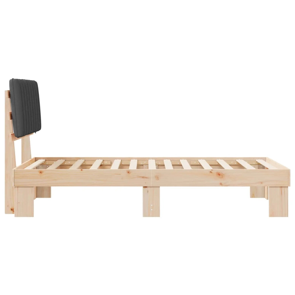 Letto con Testiera Rivestita Grigio scuro 100 x 200 cm