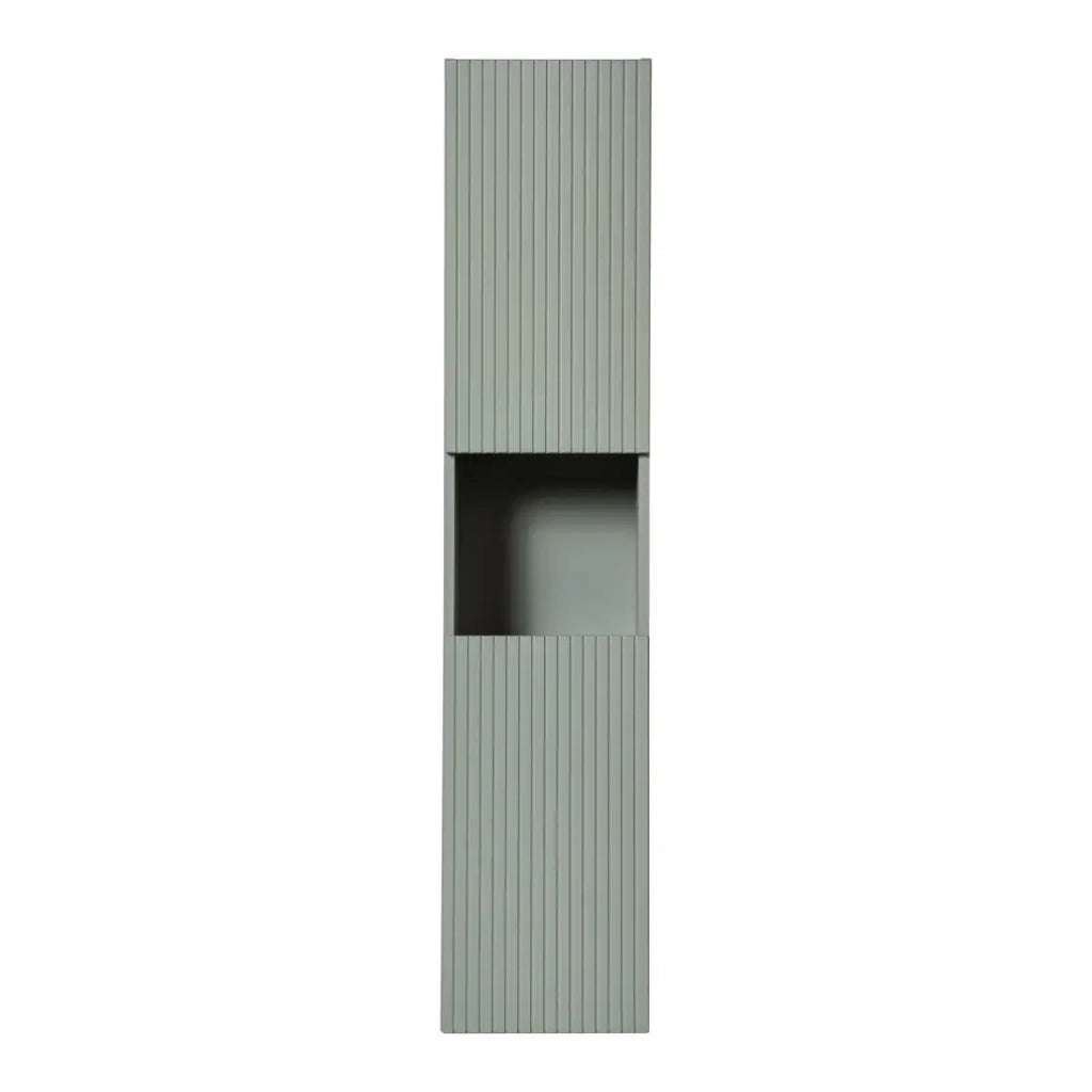 Colonna bagno ELVINA – 2 porte – H140 cm – Colore verde salvia pastello – Mobile sospeso