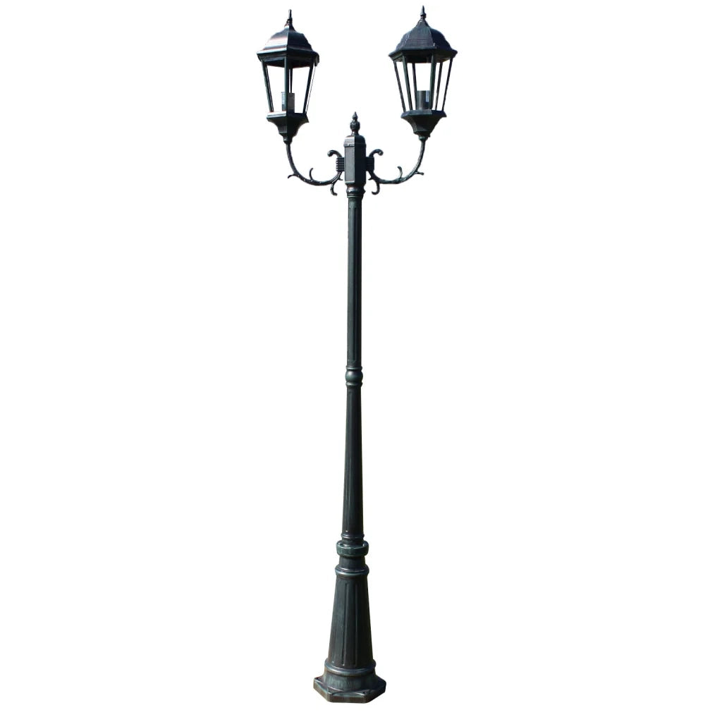 Lampada da terra doppia per esterni 230 cm luce decorativa nero verde 2402087/2