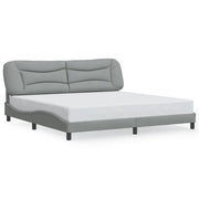 Letto matrimoniale | Letto per adulti | Giroletto senza Materasso Hvar Grigio Chiaro 200x200 cm Tessuto