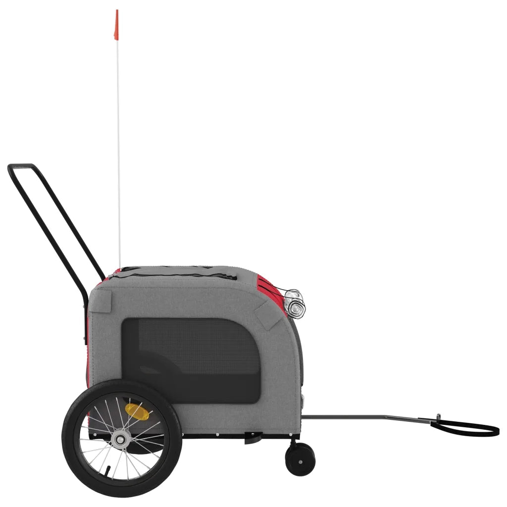 Rimorchio da Bici per Animali Rosso e Grigio Oxford e Ferro CFW2283757
