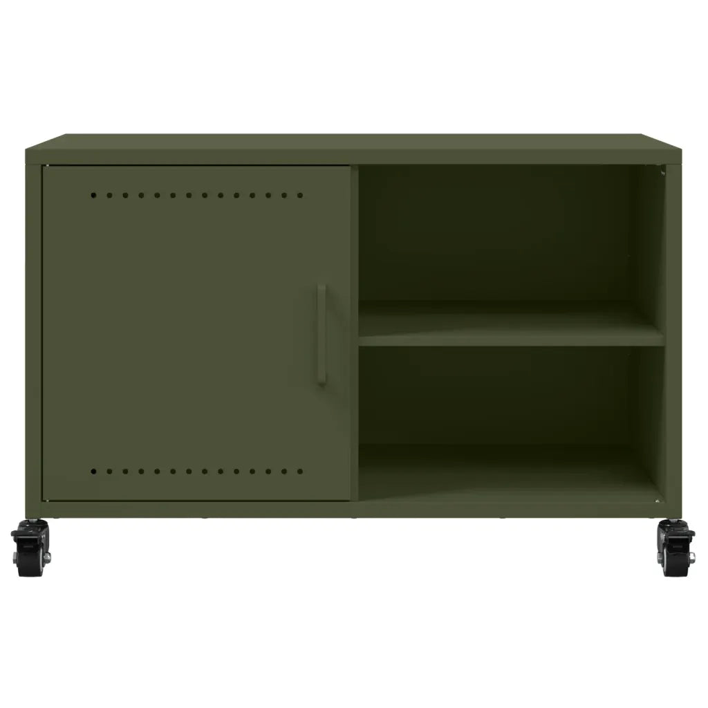 Mobile TV Verde Oliva 68x39x43,5 cm in Acciaio