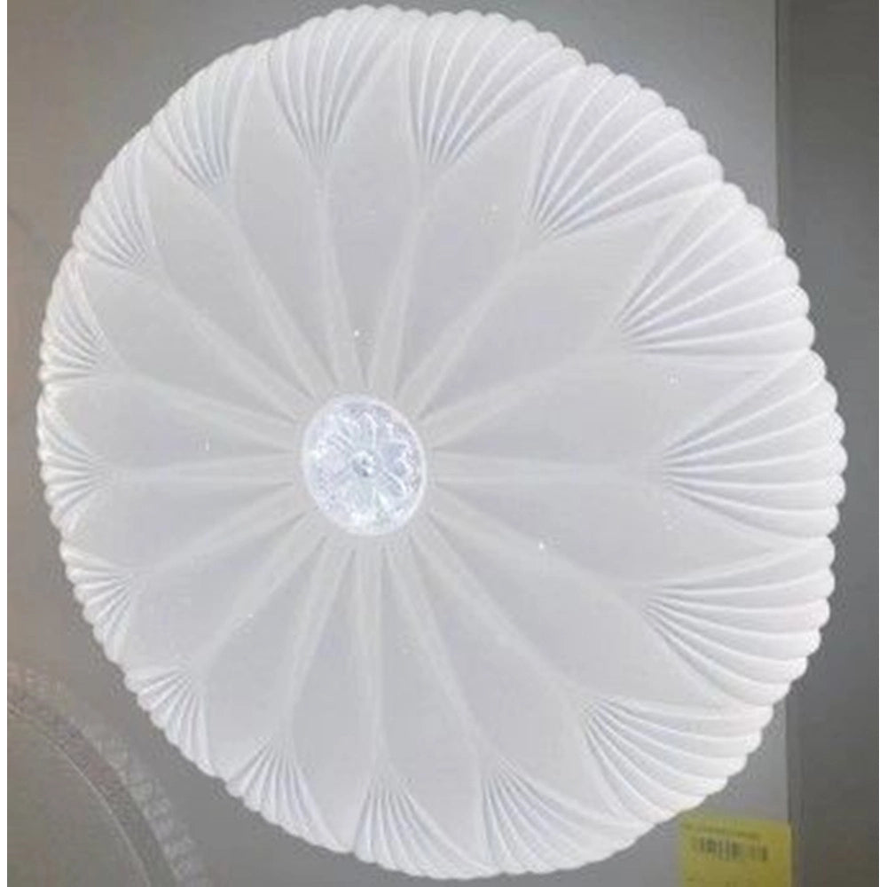 Trade Shop - Plafoniera 40cm Con Cristallo Centrale Glitter Led 50w A Soffitto Luce 6500k 70973 -