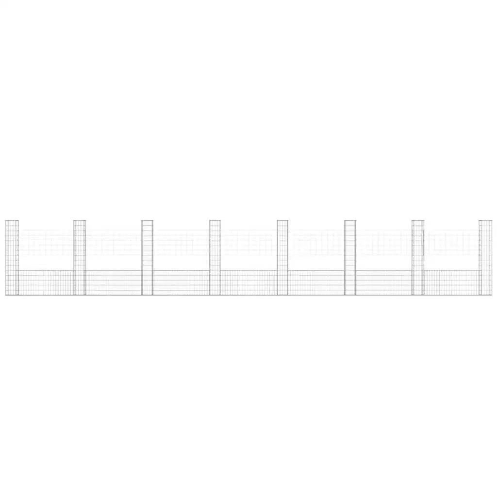 Gabbione a U con 8 Pali in Ferro 860x20x150 cm