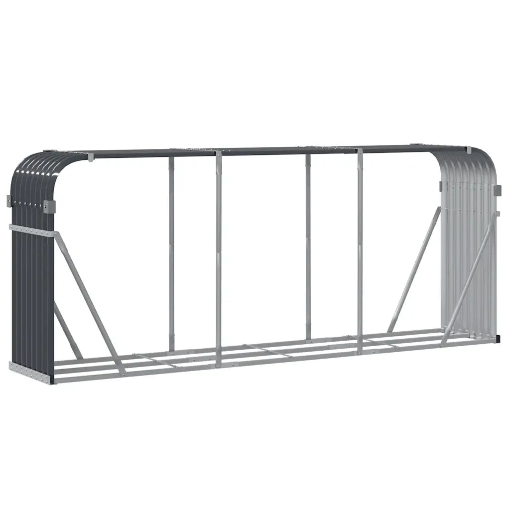 Portalegna-Scaffale per Legna Antracite 234x45x100 cm Acciaio Zincato