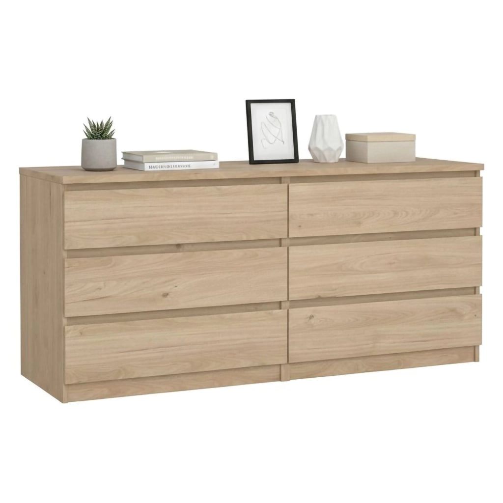 Credenza Joyce, Buffet da soggiorno, Madia da salotto, Dispensa da cucina, 154x50 h68 cm, Rovere