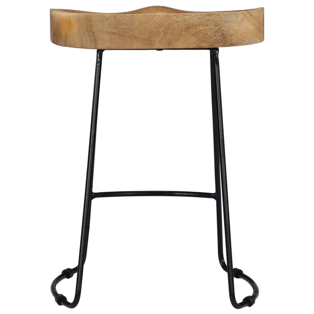 Set di due sgabelli da bar di design seduta a sedia legno massello di mango 1202098