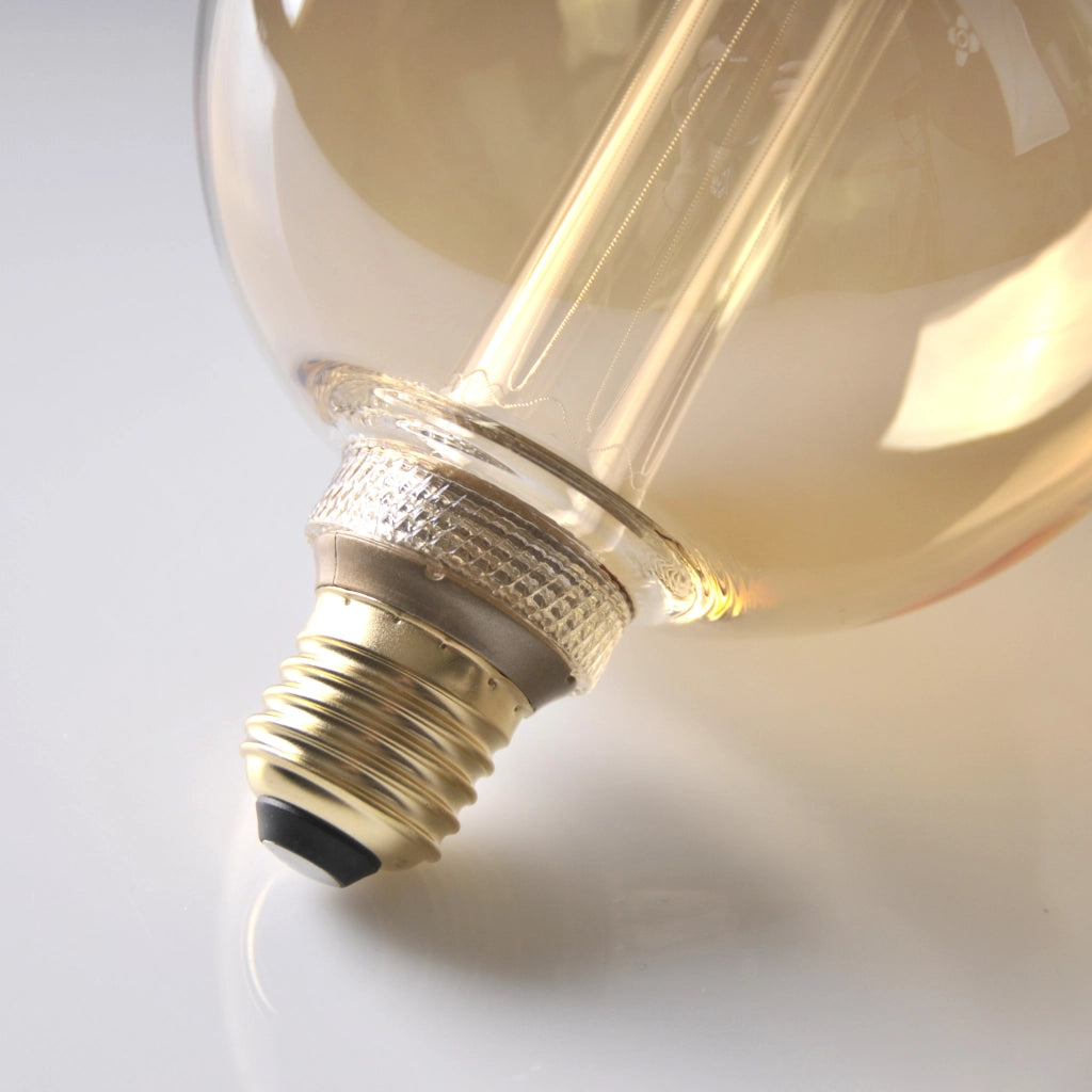Lampadina LED decorativa G125 ambra E27 4W 1800K Polux