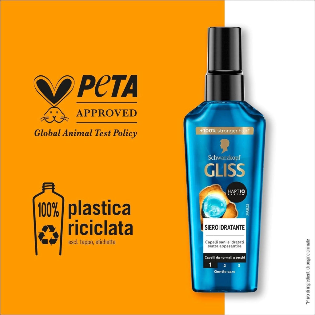 SCHWARZKOPF GLISS SIERO PER CAPELLI IDRATANTE 75 ML ARRICCHITO CON HAPTIQ SYSTEM PER CAPELLI DA NORMALI A SECCHI