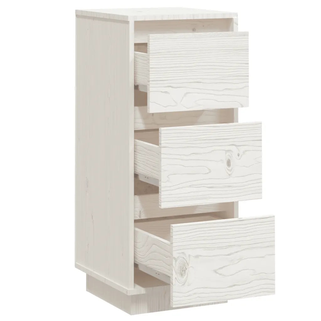 Credenze Bianche 2 pz 32x34x75 cm in Legno Massello di Pino cod mxl 12403