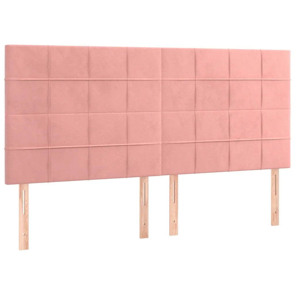 Giroletto a Molle con Materasso Rosa 160x200 cm in Velluto 3132692