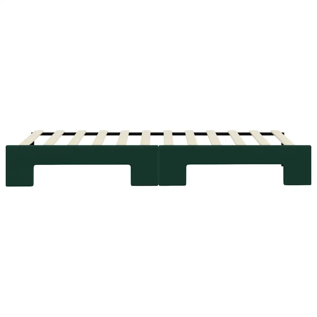 Divano Letto con Letto Estraibile Verde Scuro 80x200cm Velluto 3196686