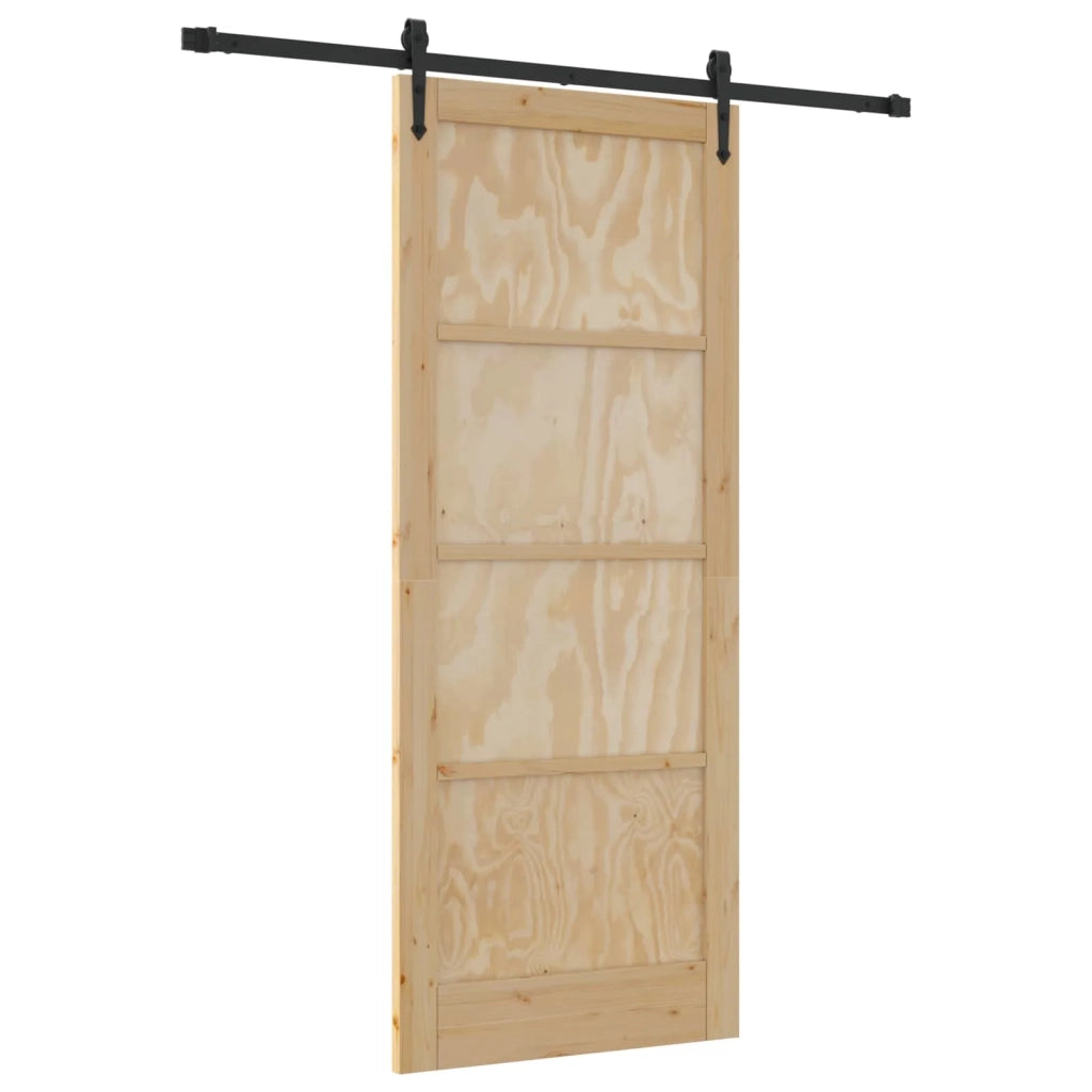 Porta scorrevole ORKDAL Naturale e Nero 86 x 211 cm 3445565