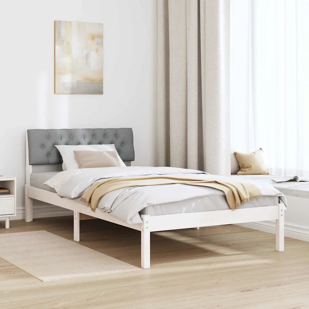 Struttura del Letto Bianco e grigio chiaro 100 x 200 cm