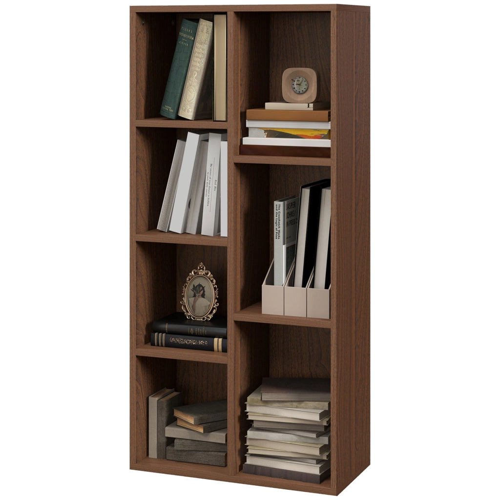 Libreria a Cubi in Legno con 7 Ripiani ¨C zephmum ¨C 50x24x106 cm Noce