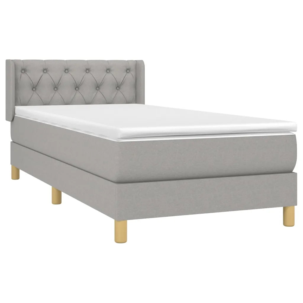 Giroletto a Molle con Materasso Grigio Chiaro 80x200 cm Tessutocod mxl 74416