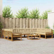 Set di divani da esterno con cuscino 10 pcs Naturale e Beige 3368206