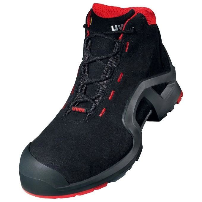 Uvex 8517242 1 Support Scarpe di Sicurezza S3 SRC ESD Puntale Composite Tomaia Microvelluto Suola Poliuretano colore Rosso Nero