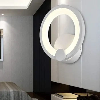 APPLIQUE ANELLO IN VETRO DA PARETE LUCE BIANCA LAMPADA LED INTERNO 9W Luca Calda 3000k