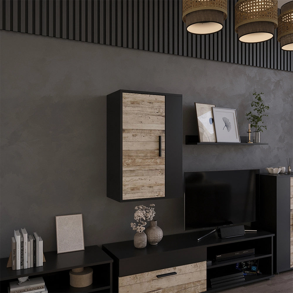 Vicco Scaffale a muro Rovere nero/sabbia 50.1 x 78.4 cm con 2 scomparti