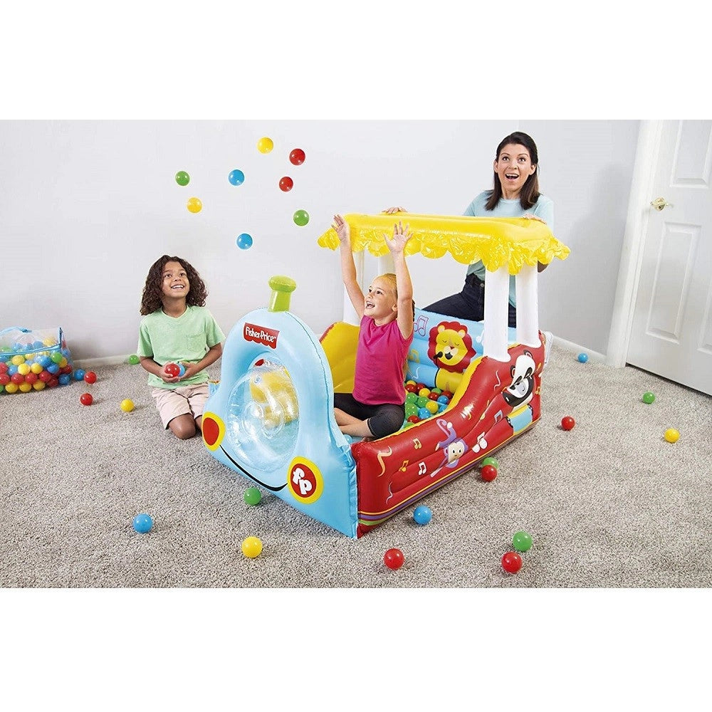 Trade Shop - Trenino Gonfiabile Per Bambini 2 Anni+ Play Center 132x94x89cm Con Palline 93537 -