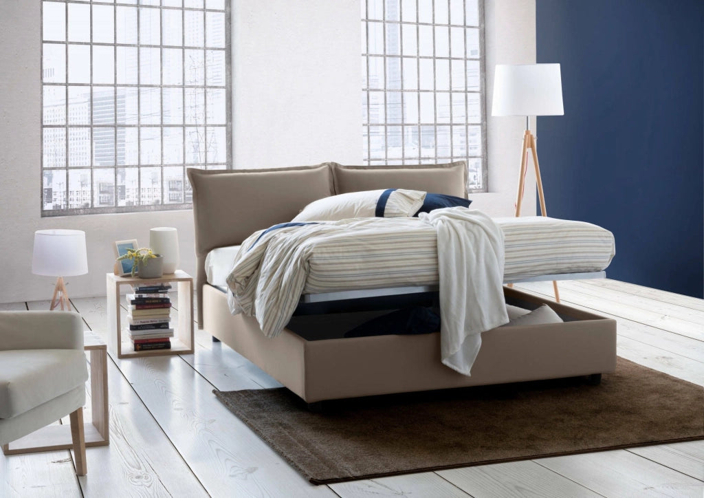 Letto Matrimoniale Anjin, Letto Matrimoniale Sfoderabile Made in Italy, Grigio