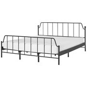 Letto matrimoniale con rete a doghe in legno di pioppo e struttura metallo nero 180 x 200 cm Camera da letto minimalista industriale