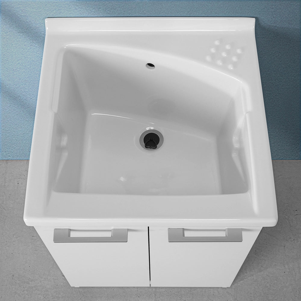 Mobile lavatoio 61x61 cm a due ante con vasca in ceramica Revine
