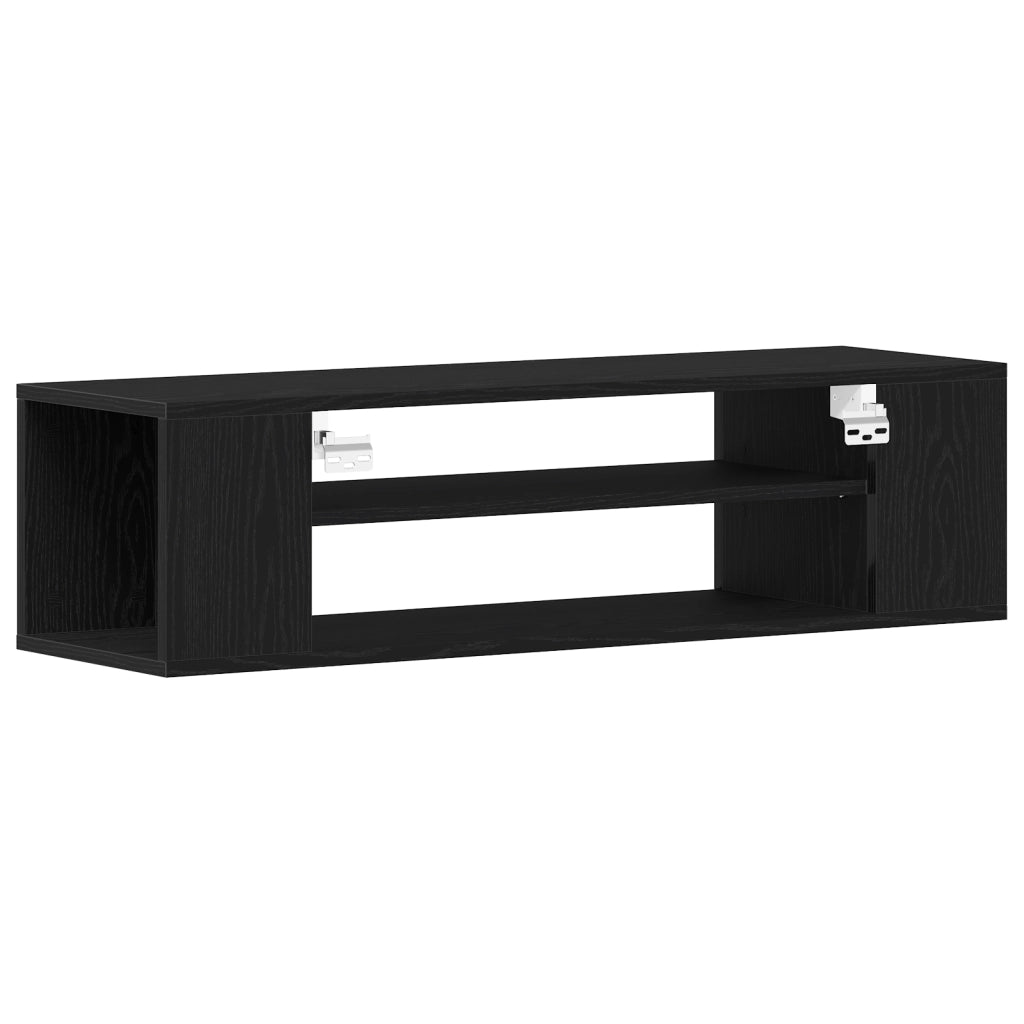 Mobile TV da parete  Nero Rovere 100x30x26,5 cm in legno ingegnerizzato
