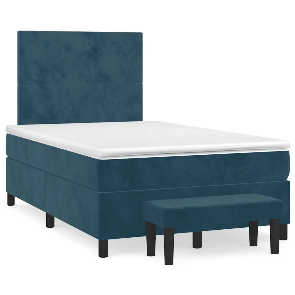 Giroletto a Molle con Materasso Blu Scuro 120x190 cm in Velluto 3270461